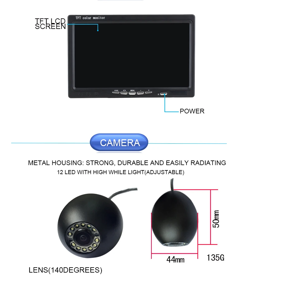 20m Kablo 7'' 1000TVL HD Su Ge - Underwater Camera incelemesi ve fiyatı
